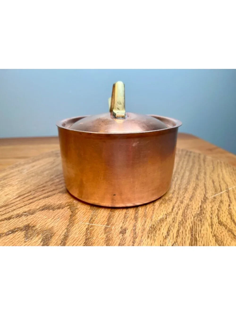 Vintage  Paul Revere Ware  1 quart  Copper Saucepan With Lid Bicentennial Brass